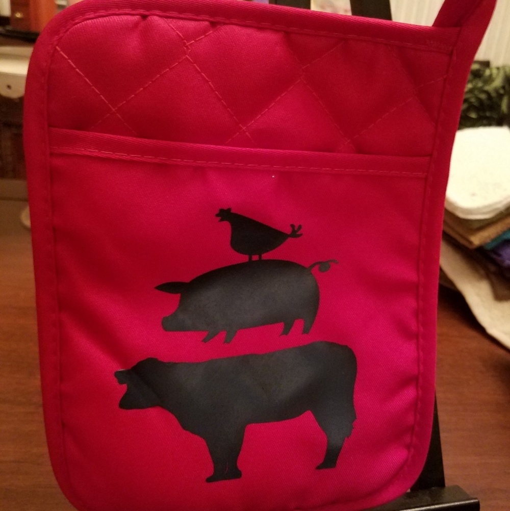 Personally Designed Potholder Pocket & Rubber Grip